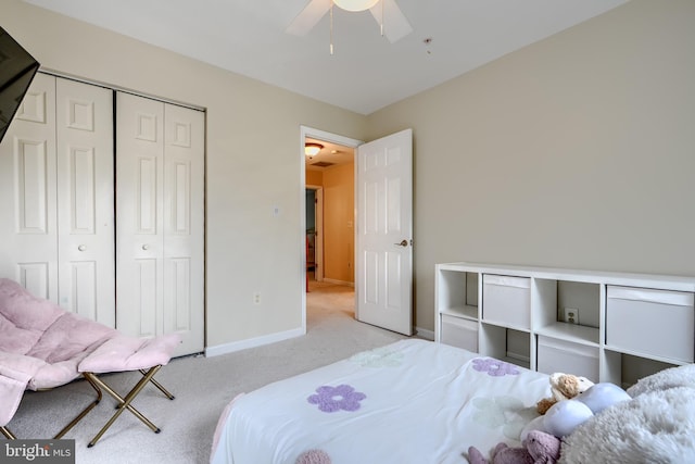 2212 Palustris Ln, Abingdon, MD 21009 - carpeted bedroom with a closet, baseboards, and a ceiling fan