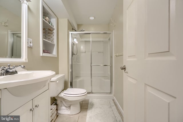2212 Palustris Ln, Abingdon, MD 21009 - full bath with a shower stall, vanity, toilet, and tile patterned floors