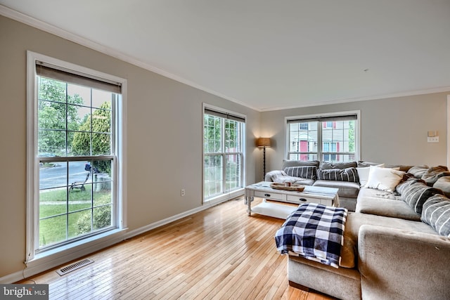 2212 Palustris Ln, Abingdon, MD 21009 - living area with crown molding, light wood-type flooring, and baseboards