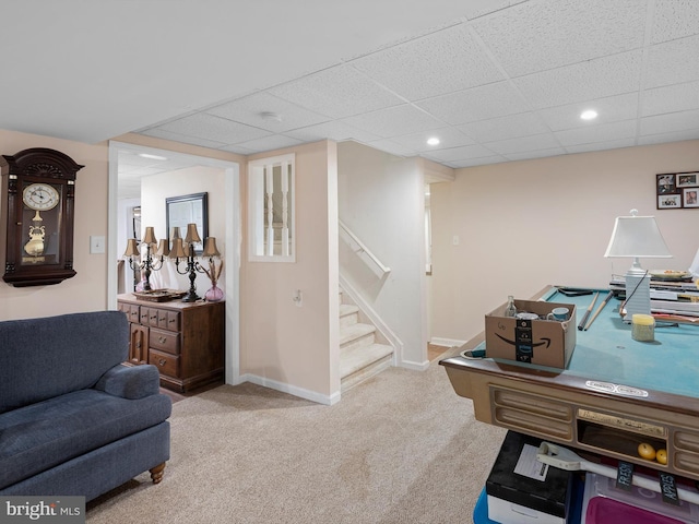 35553 Dry Brook Dr, Rehoboth Beach, DE 19971 - office area featuring carpet floors, a drop ceiling, and baseboards