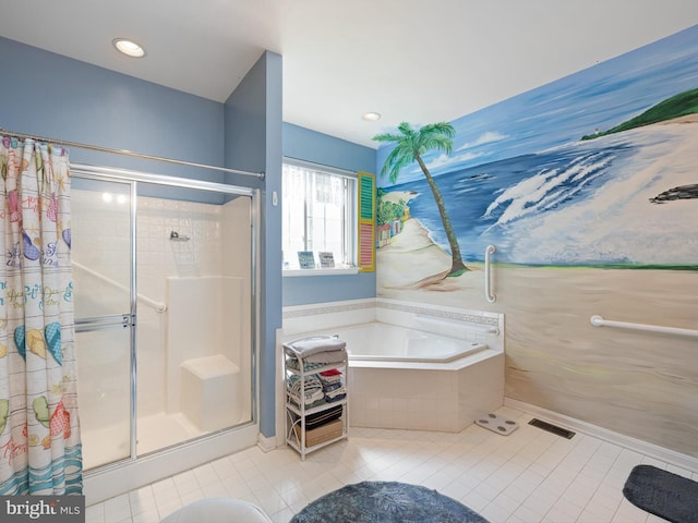 35553 Dry Brook Dr, Rehoboth Beach, DE 19971 - full bath with a stall shower, tile patterned floors, and a garden tub