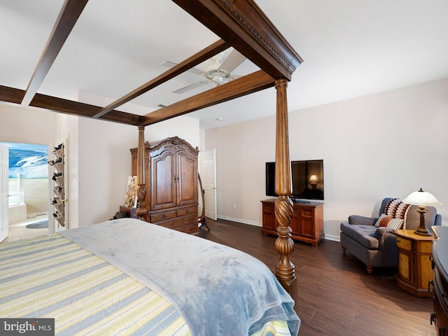 35553 Dry Brook Dr, Rehoboth Beach, DE 19971 - bedroom with wood finished floors, baseboards, and beam ceiling