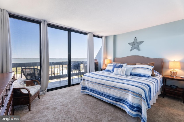 9900 Coastal Hwy Unit 1903, Ocean City, MD 21842 - bedroom featuring floor to ceiling windows, carpet flooring, and access to exterior