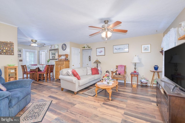 523 Zig Zag Ln, Inwood, WV 25428 - living room with ceiling fan and wood finished floors