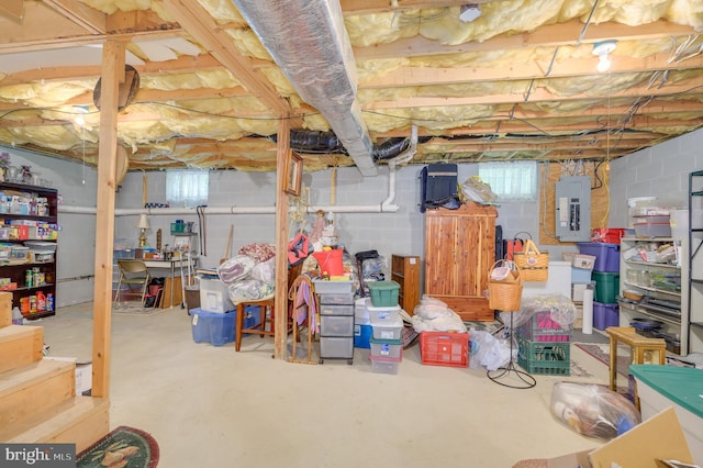 523 Zig Zag Ln, Inwood, WV 25428 - basement featuring electric panel and concrete block wall
