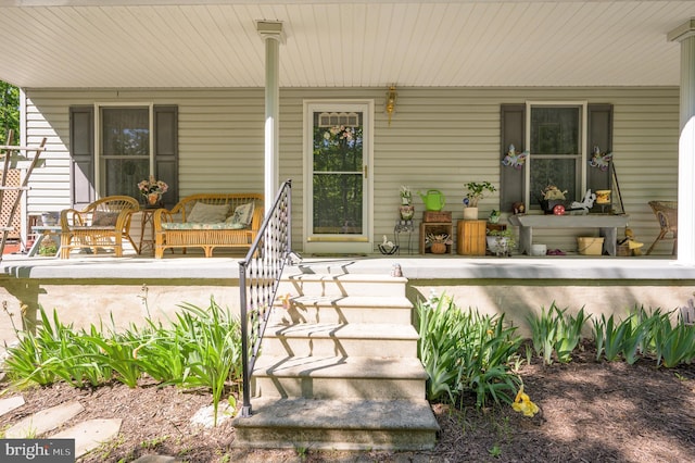 523 Zig Zag Ln, Inwood, WV 25428 - view of exterior entry featuring covered porch