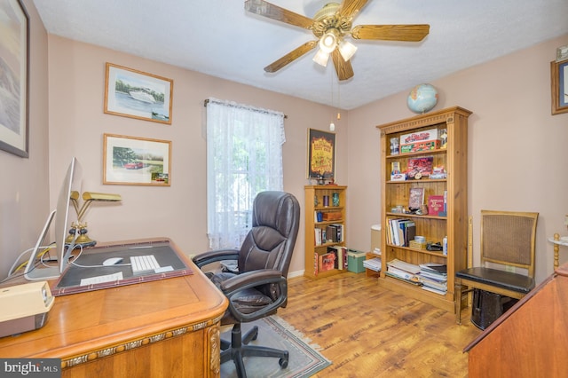523 Zig Zag Ln, Inwood, WV 25428 - office space with wood finished floors and a ceiling fan