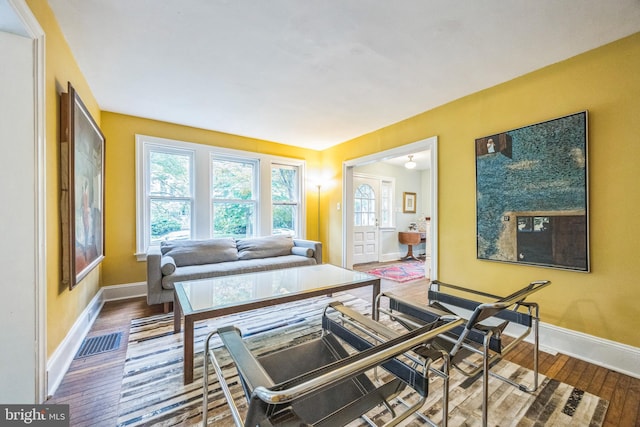 329 Dickinson Ave, Swarthmore, PA 19081 - living room featuring baseboards and wood finished floors