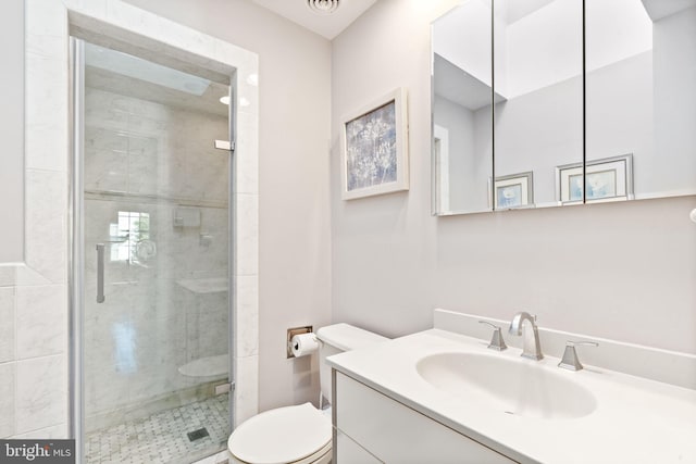60 S Forge Manor Dr, Phoenixville, PA 19460 - bathroom featuring toilet, a stall shower, and vanity