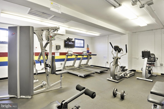 gym with healthy amount of natural light