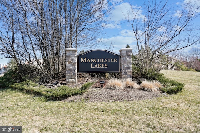 view of community sign