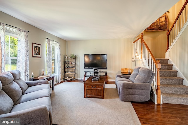 260 Shirley Ln, Pennsburg, PA 18073 - living area with wood finished floors and stairs