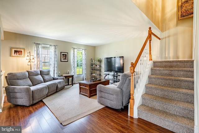 260 Shirley Ln, Pennsburg, PA 18073 - living area with dark wood finished floors and stairs