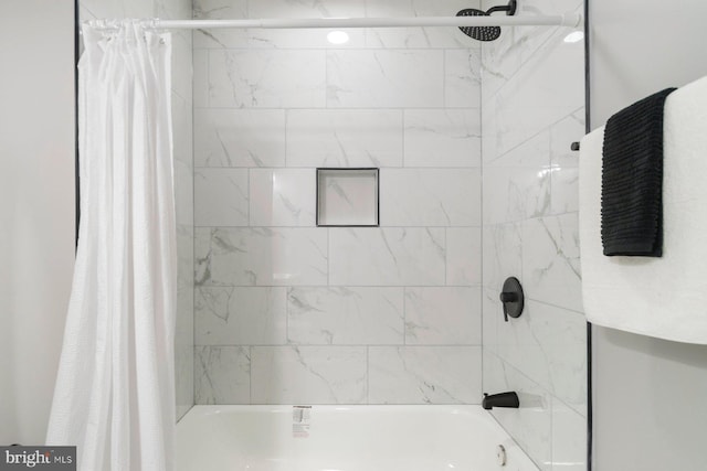full bath featuring shower / bath combination with curtain