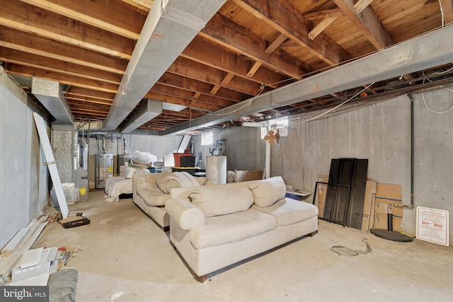 3819-3821 Garrett Rd, Drexel Hill, PA 19026 - unfinished below grade area featuring water heater and gas water heater