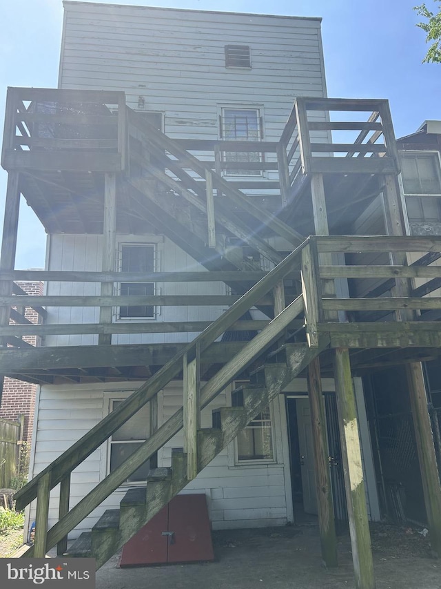 314 W State St, Trenton, NJ 08618 - back of house featuring stairs and a deck