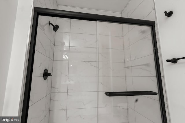 bathroom with a stall shower