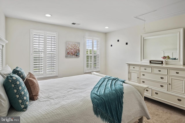 9609 Low Meadow Dr, Gaithersburg, MD 20882 - carpeted bedroom with attic access and recessed lighting