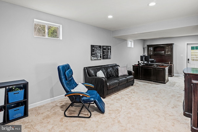 9609 Low Meadow Dr, Gaithersburg, MD 20882 - carpeted living area featuring recessed lighting and baseboards