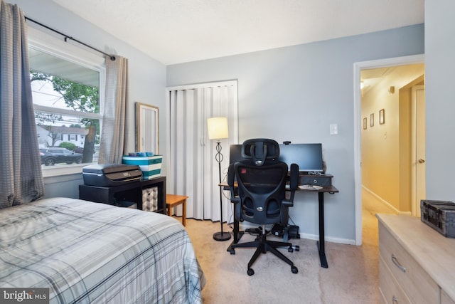 318 Spring Lake Blvd, Browns Mills, NJ 08015 - bedroom featuring light carpet, baseboards, and a desk