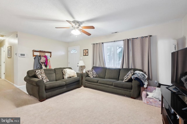 318 Spring Lake Blvd, Browns Mills, NJ 08015 - carpeted living room featuring a ceiling fan