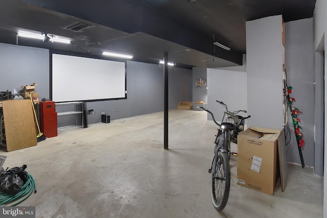 view of finished basement