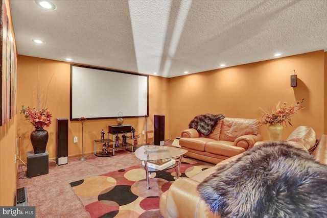 3202 Nash Rd, Reading, PA 19608 - home theater featuring carpet floors, recessed lighting, and a textured ceiling