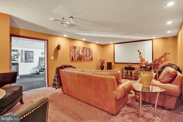 3202 Nash Rd, Reading, PA 19608 - carpeted cinema featuring a textured ceiling and recessed lighting