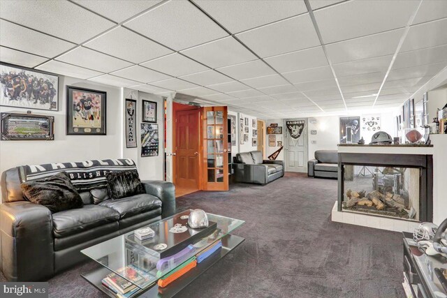 3202 Nash Rd, Reading, PA 19608 - living area with carpet floors and a drop ceiling