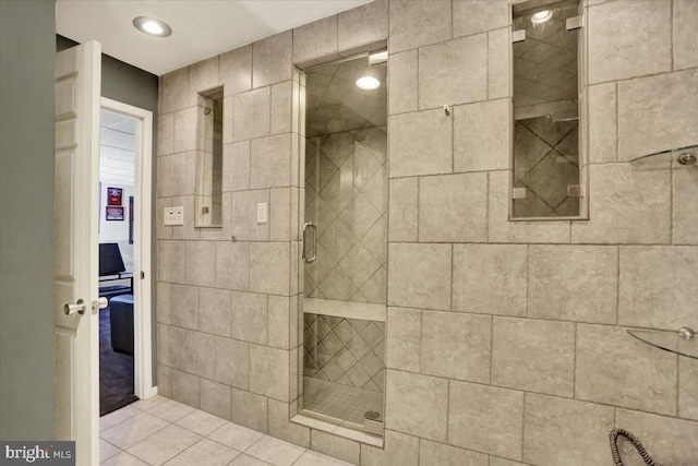 3202 Nash Rd, Reading, PA 19608 - bathroom featuring a shower stall and tile patterned flooring