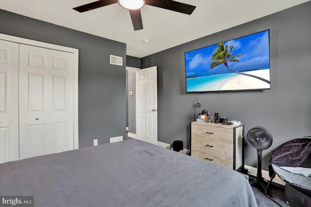 3202 Nash Rd, Reading, PA 19608 - bedroom featuring baseboards, a closet, and ceiling fan
