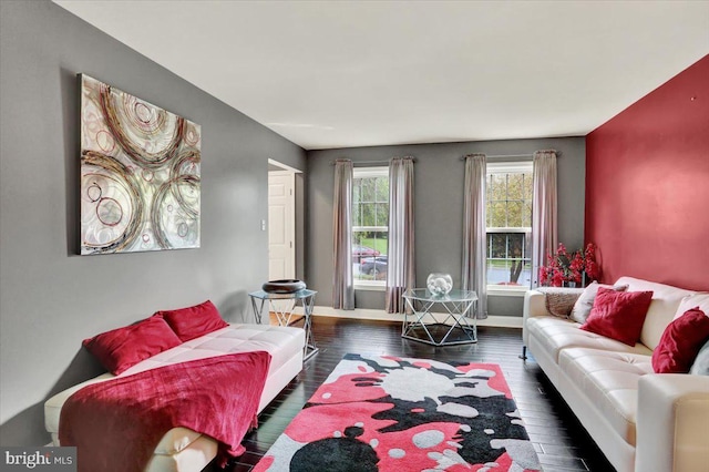 3202 Nash Rd, Reading, PA 19608 - living room featuring dark wood-style flooring and baseboards