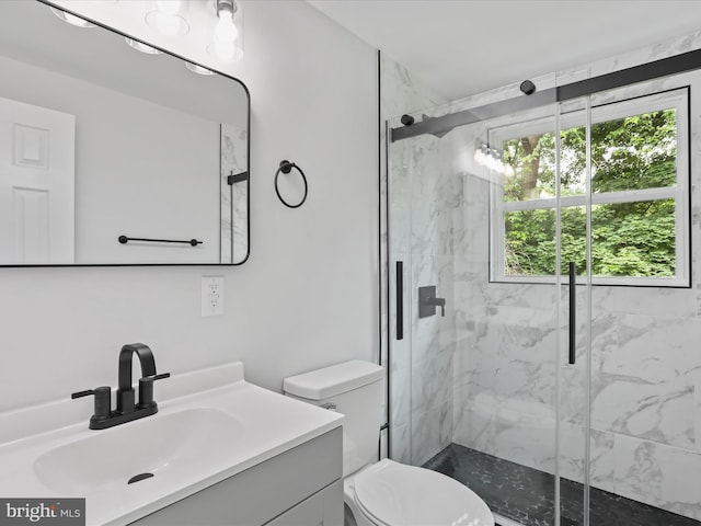 230 Allison Ave, Winchester, VA 22601 - bathroom featuring plenty of natural light, vanity, and a marble finish shower