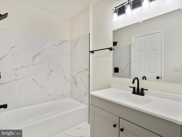 143 Zinn Way, Linden, VA 22642 - full bathroom with vanity, marble finish flooring, and bathing tub / shower combination