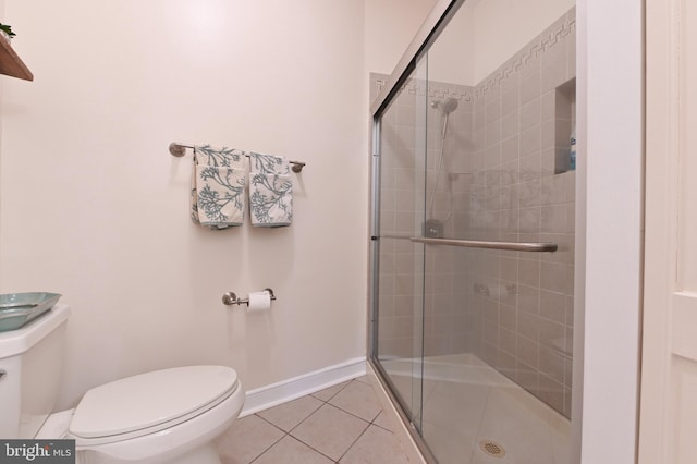 2012 Quay Village Ct Unit 202, Annapolis, MD 21403 - full bathroom featuring toilet, tile patterned flooring, a shower stall, and baseboards