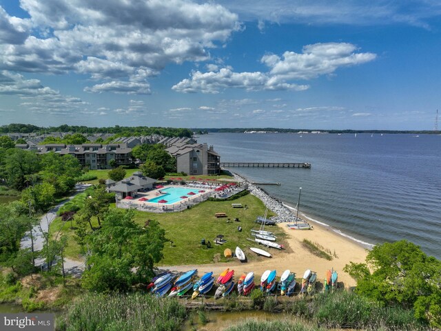 2012 Quay Village Ct Unit 202, Annapolis, MD 21403 - aerial view of a nearby body of water and a pool area