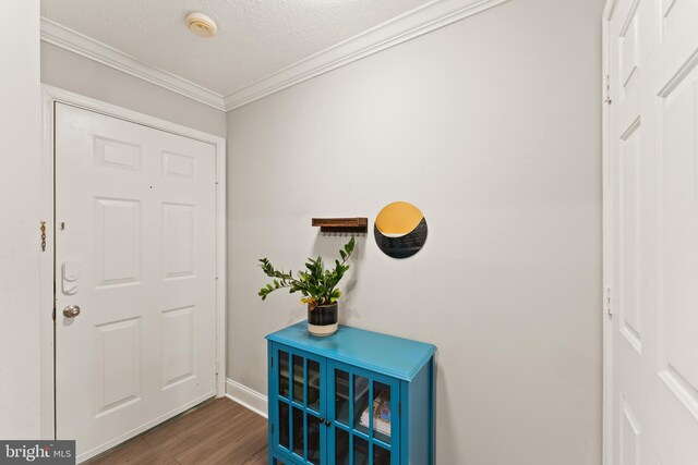 124 Fort Evans Rd SE Unit B, Leesburg, VA 20175 - entrance foyer featuring crown molding, wood finished floors, baseboards, and a textured ceiling