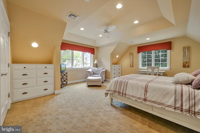 1716 Olmsted Way E, Camp Hill, PA 17011 - bedroom with baseboards, light colored carpet, recessed lighting, and ceiling fan