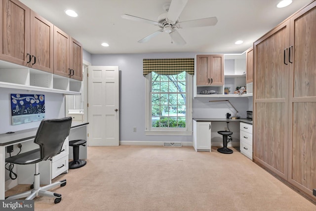 1716 Olmsted Way E, Camp Hill, PA 17011 - office with built in desk, light colored carpet, a ceiling fan, recessed lighting, and baseboards
