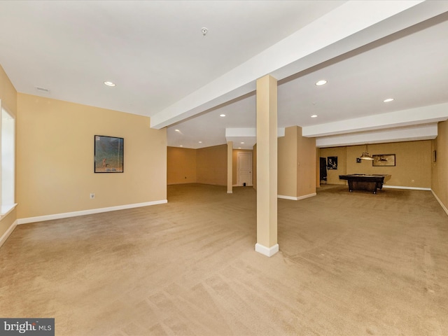 15 Wagon Shed Ln, Middletown, MD 21769 - finished basement with light carpet, baseboards, and recessed lighting