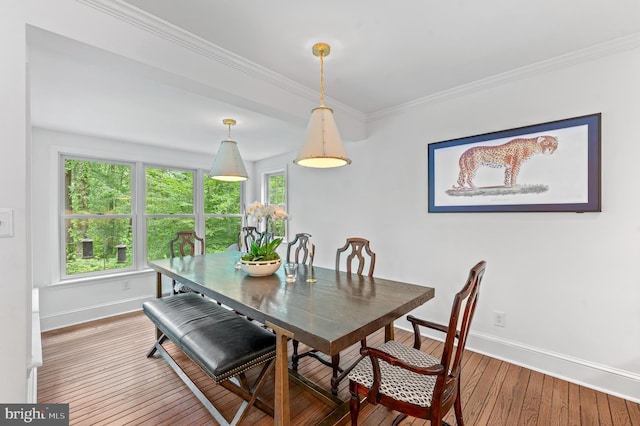 512 Worthington Rd, Chester Springs, PA 19425 - dining area featuring baseboards, crown molding, and wood-type flooring