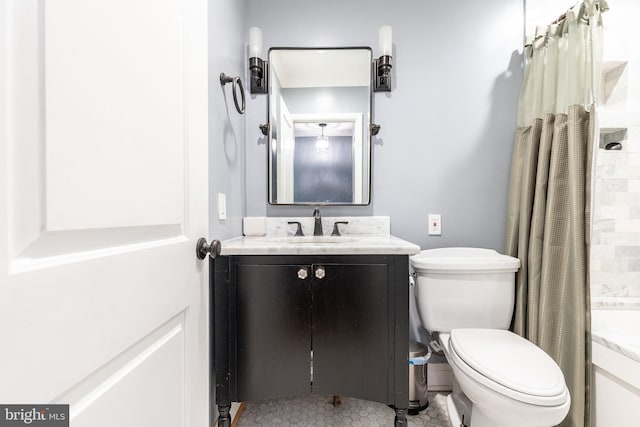 1128 Coventry Rd, Cheltenham, PA 19012 - bathroom with toilet, curtained shower, and vanity