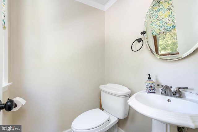 1128 Coventry Rd, Cheltenham, PA 19012 - half bathroom with ornamental molding, baseboards, a sink, and toilet