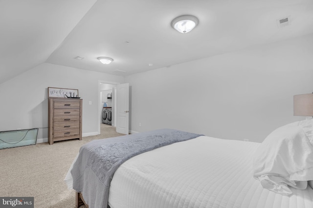 14745 Jennifer Ct, Issue, MD 20645 - bedroom with light carpet, lofted ceiling, and baseboards