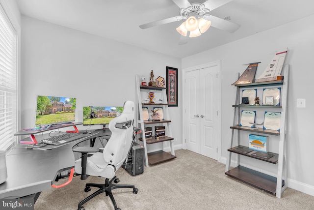 14745 Jennifer Ct, Issue, MD 20645 - carpeted office space with a ceiling fan and baseboards