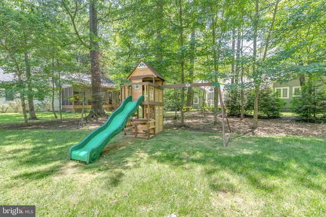 14745 Jennifer Ct, Issue, MD 20645 - view of jungle gym featuring a lawn