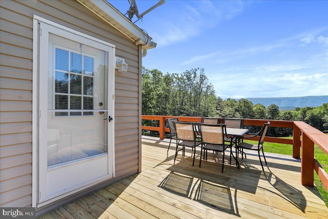 6194 Milo School Rd, Great Cacapon, WV 25422 - wooden terrace with outdoor dining area