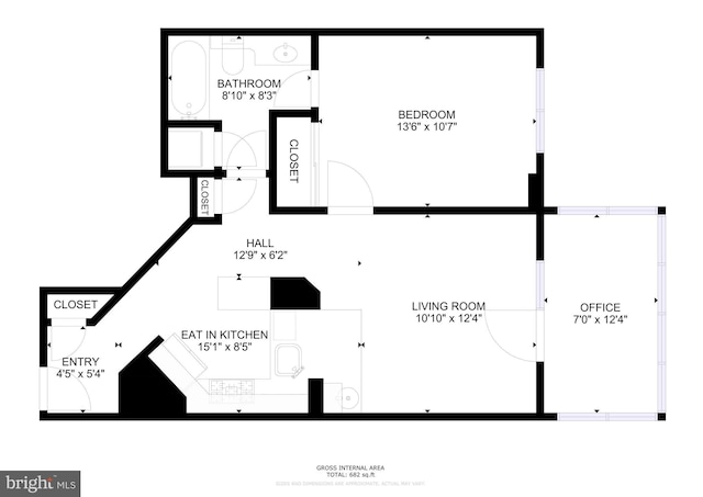 1045 N Utah St Unit 2-304, Arlington, VA 22201 - property floor plan