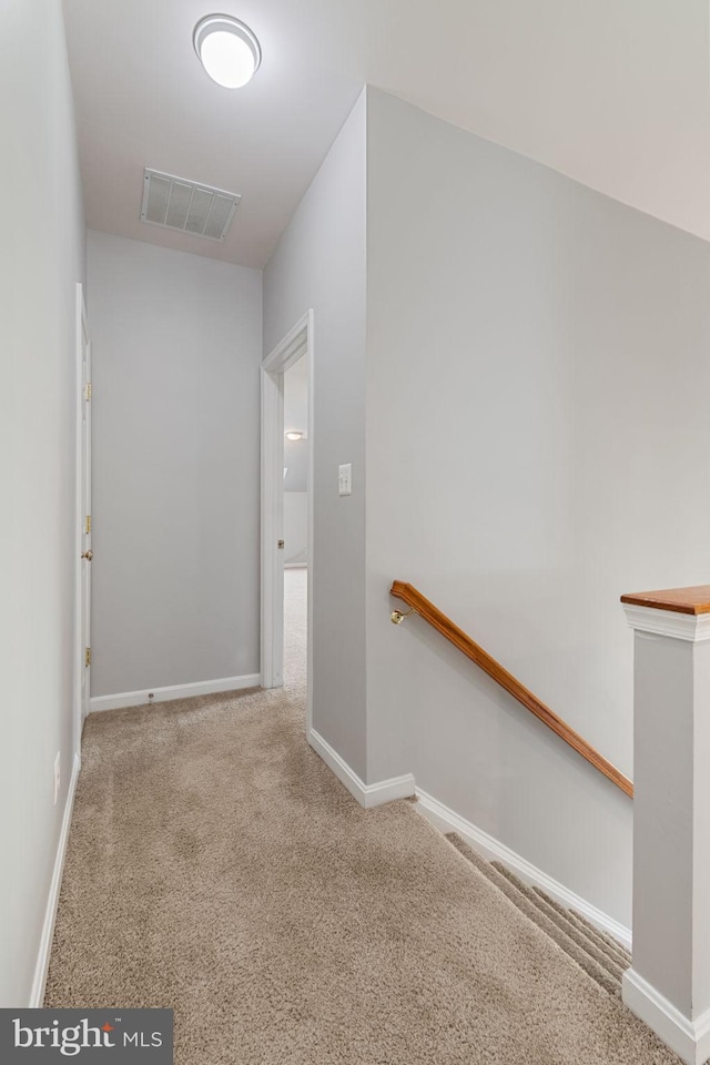 600 Grace St, Herndon, VA 20170 - hallway featuring an upstairs landing, carpet floors, and baseboards
