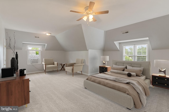 600 Grace St, Herndon, VA 20170 - bedroom featuring light colored carpet, multiple windows, baseboards, and lofted ceiling